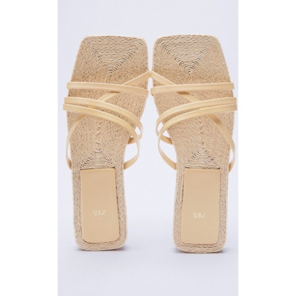 Zara Leather Strappy Sandals - Picture 1 of 5
